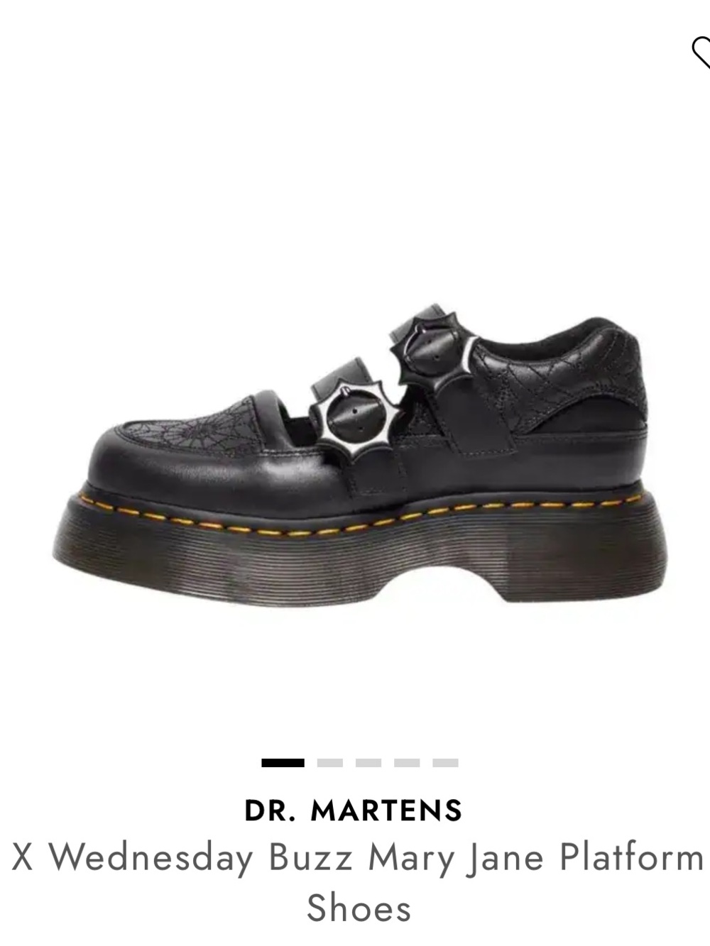 New DR. MARTENS X Wednesday Buzz Mary Jane Platform Shoes 8 - Picture 5 of 15